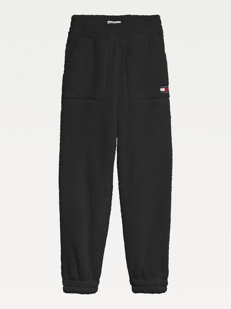 Női Tommy Hilfiger Recycled Fleece Sweatpant Nadrág Fekete | HU 248NWY